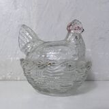 Portieux Vallerysthal style brooding hen candy box