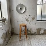 High stool in wicker and rattan