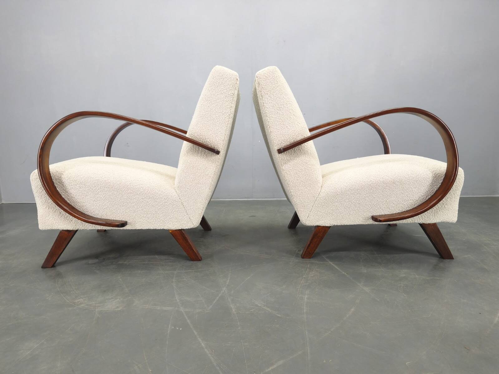 Pair of Halabala Art Deco Armchairs, 1940s