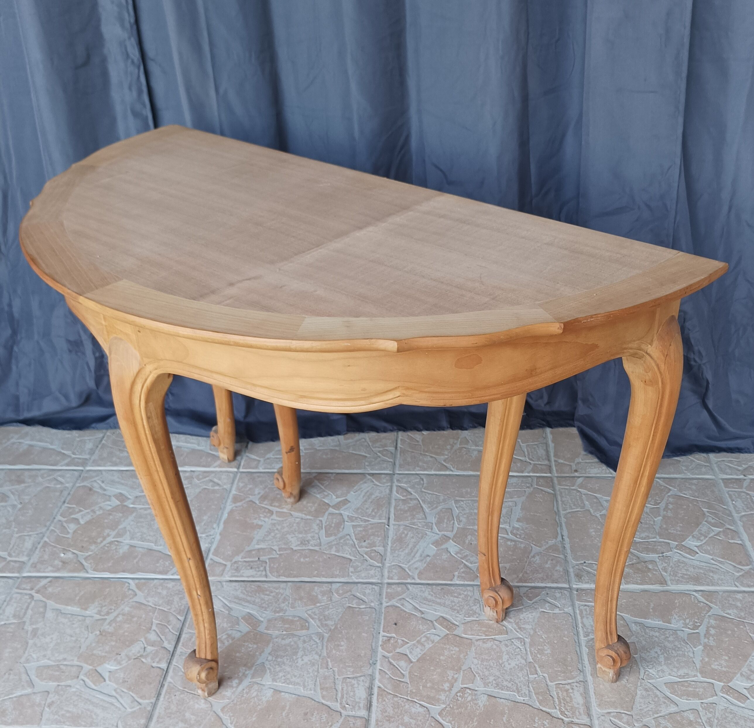 Half-moon beech console
