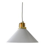 1950s Scandinavian pendant lamp in glass and brass