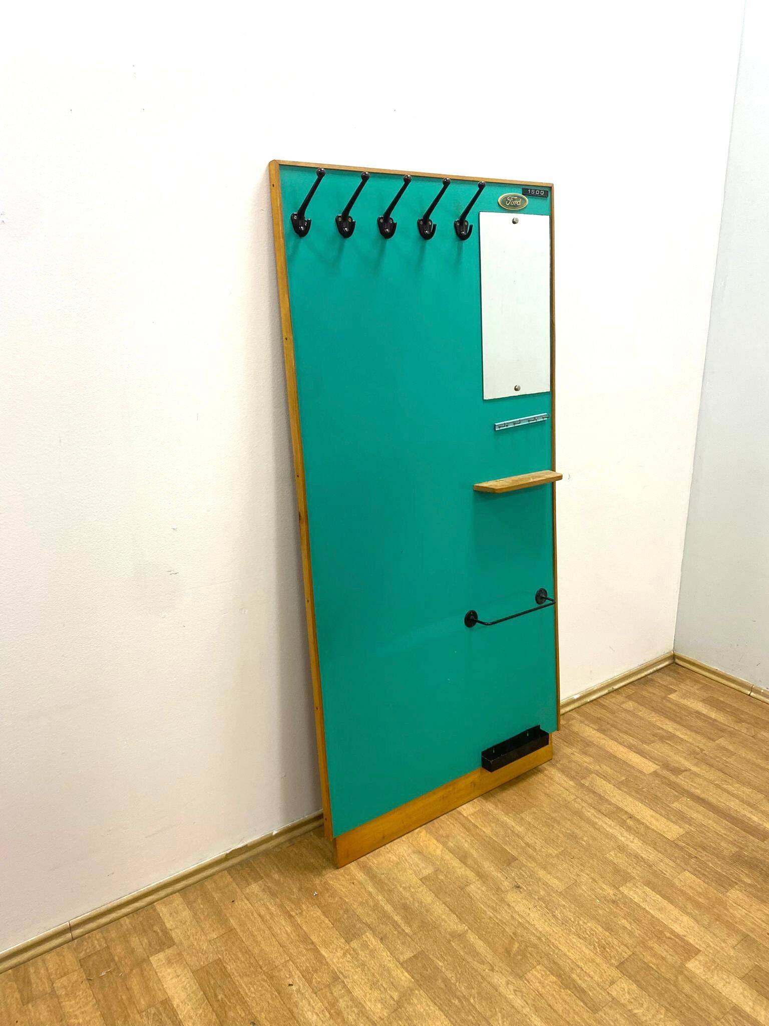 Retro Wall Hanger with Mirror, 1960s, Czechoslovakia