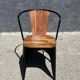 4 chaises en métal noir et bois