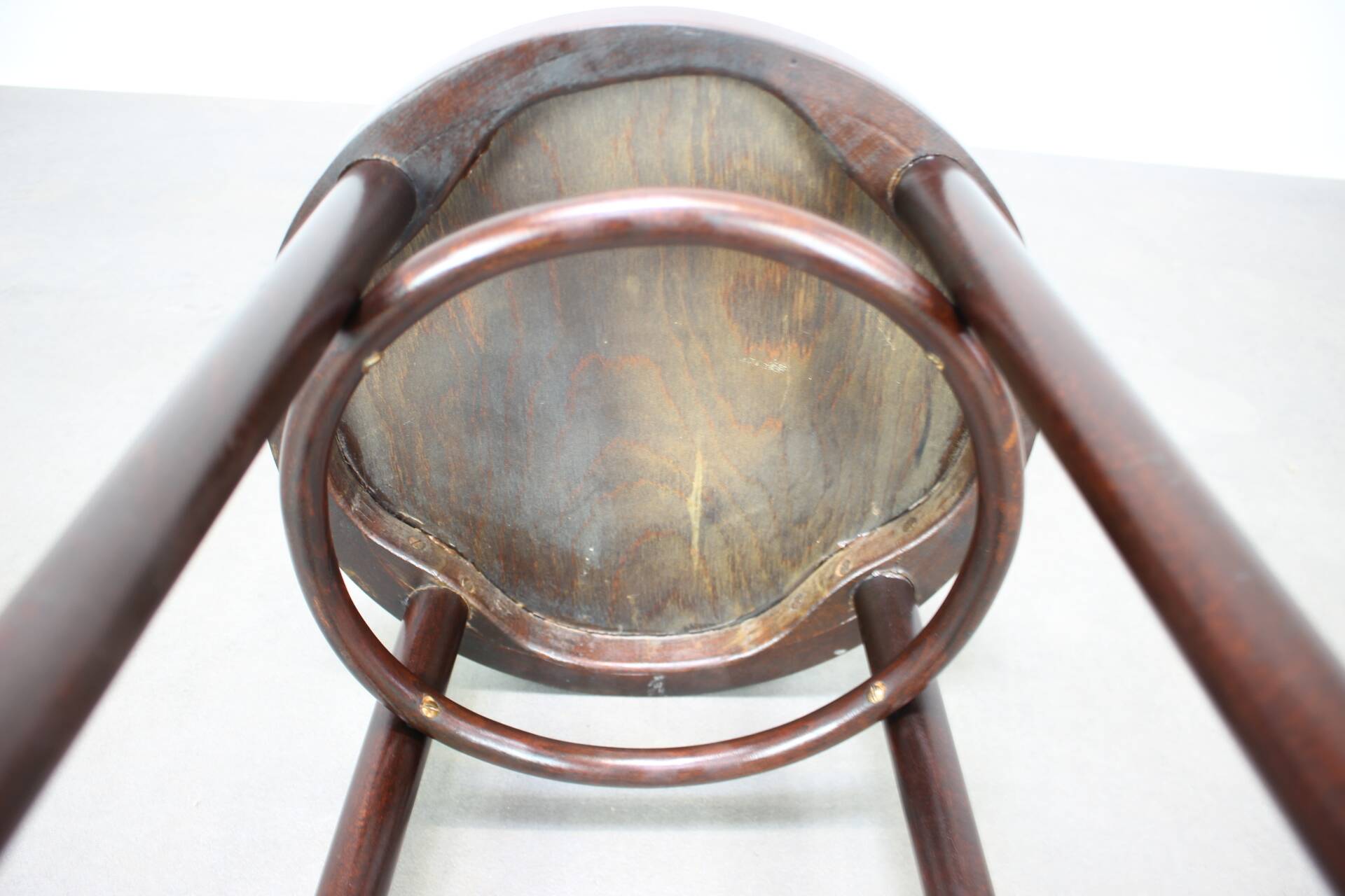 1920s bent beech piano stool, Czechoslovakia