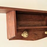 1950s mahogany wood wall shelf