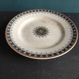 French vintage cake plate or cake stand for desserts or fruit, Sarreguemines, mod. Myosotis