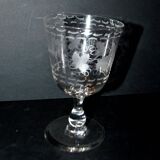 Antique souvenir glass tumbler engraved with the name Adolphe