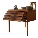 Large Danish drawing cabinet from the mid-century in pine and beech, 1960s.