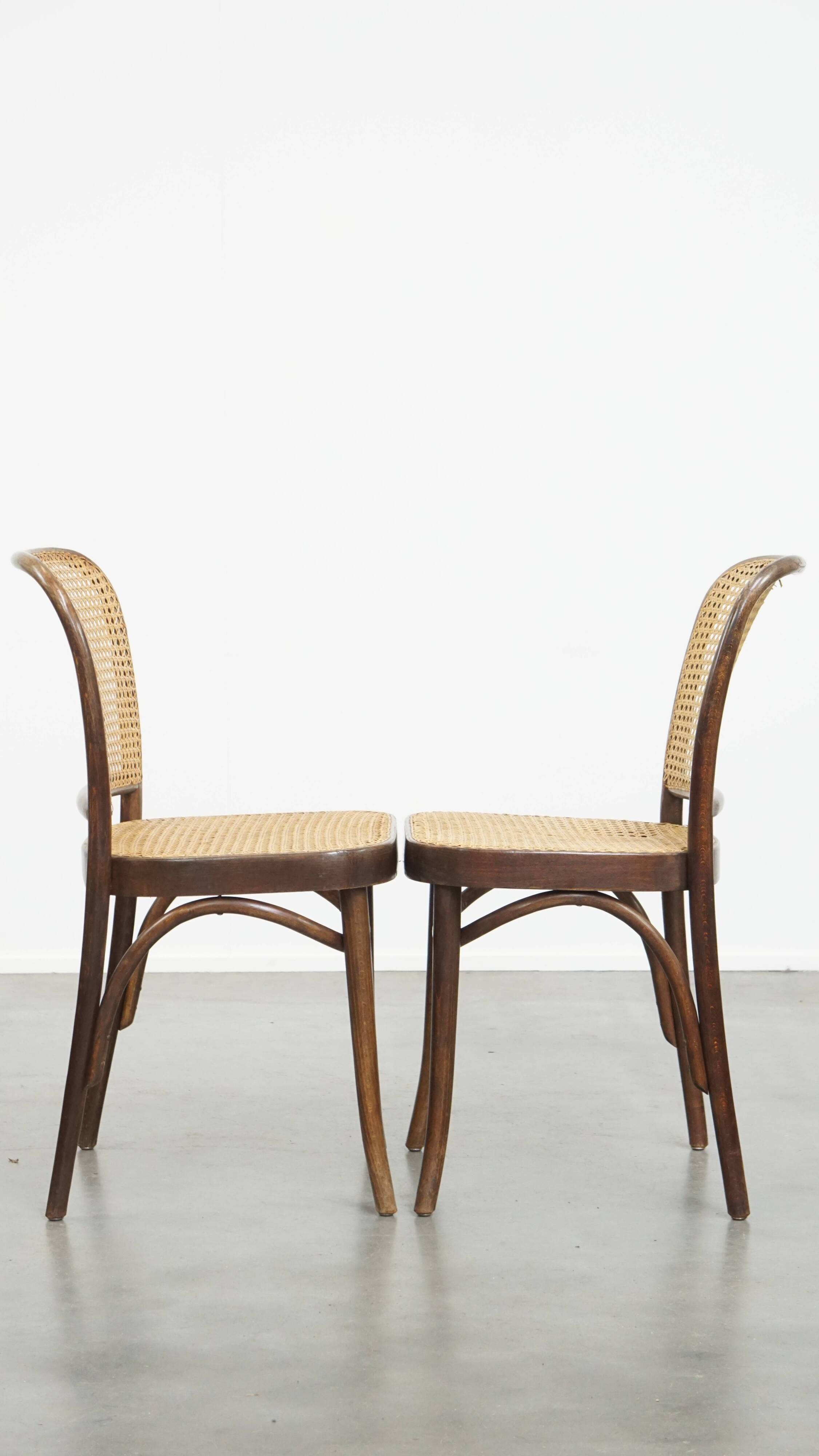 Ensemble de 2 chaises de bistrot avec structure en bois