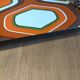 Dessous de plat orange marron et blanc formica vintage