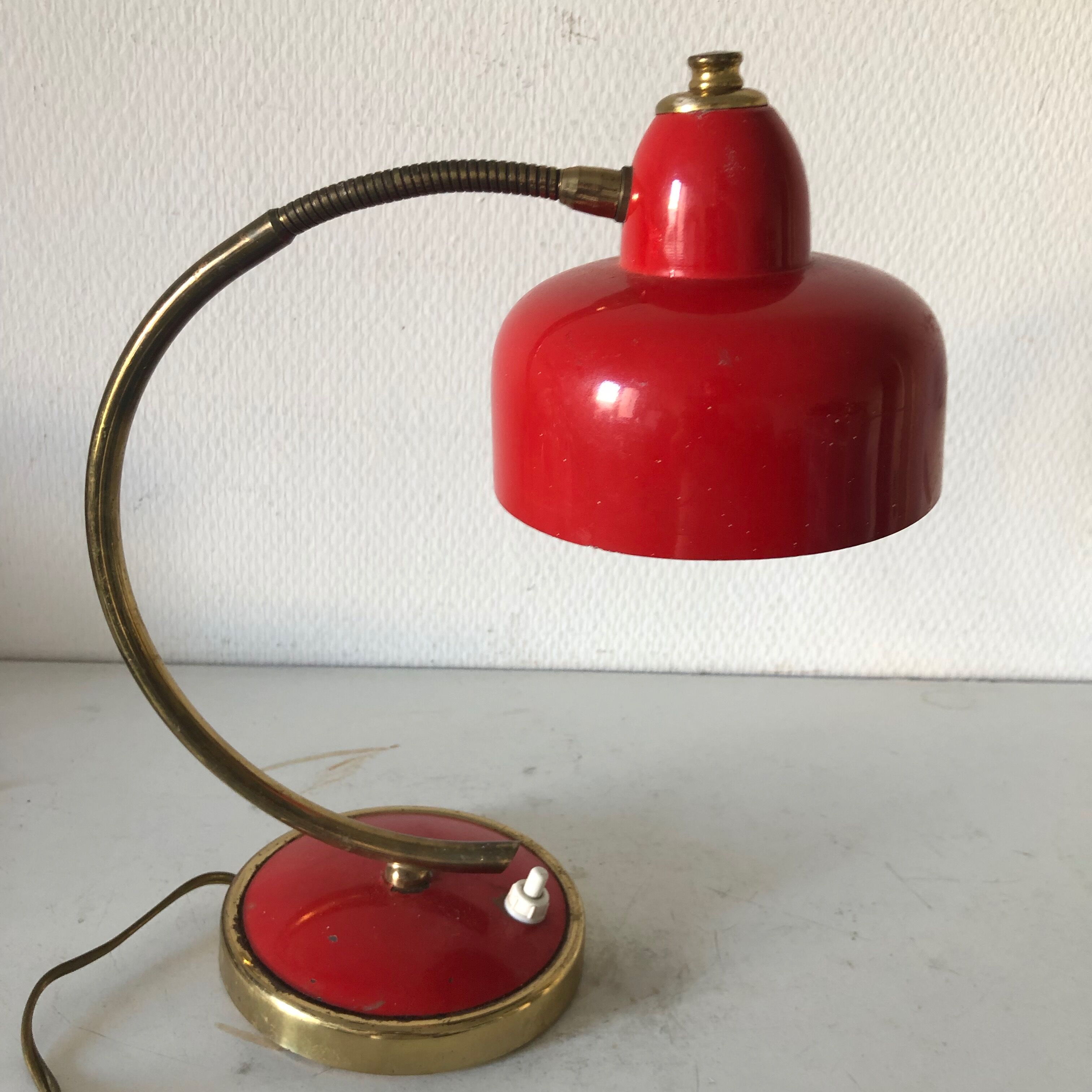 Vintage devil red disderot lamp 1950 28cm