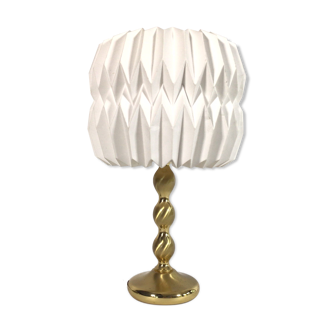 Brass cabinet lamp with paper lampshade