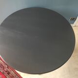 Old round dining table transformable central foot