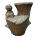 Ethnic anthropomorphic vase in patinated terracotta