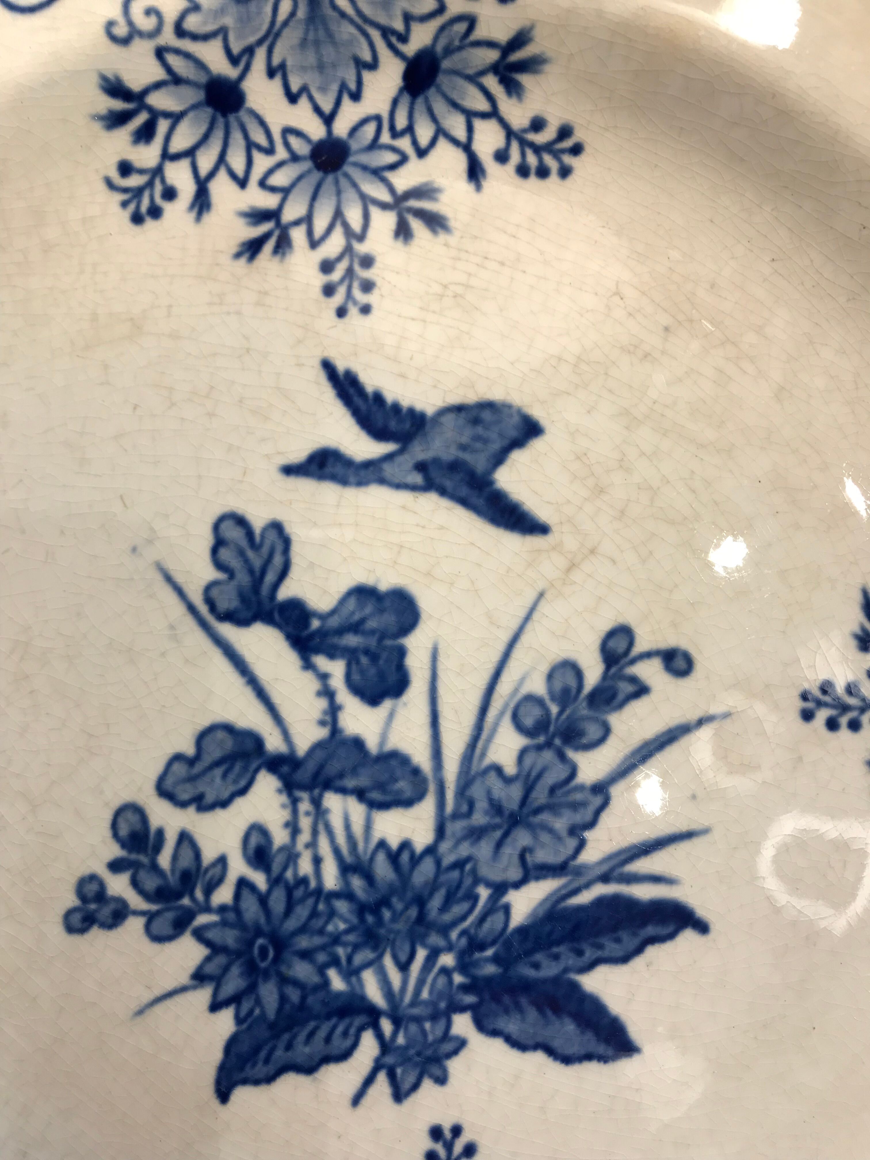 Set of 8 dinner plates blue Longwy