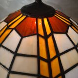 Empire lamp in bronze and marble, large size 70x43, 6kg, and a superb lampshade.