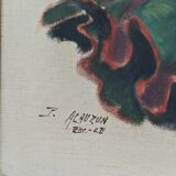 Orientalist portrait of an African woman by stone Alauzun 1950s