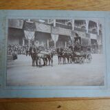 Photographie ancienne 1900 diligence chevaux tapis d'Orient, Bretagne