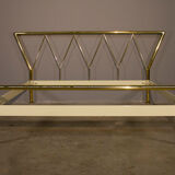 Double bed frame in brass lipparini 1970