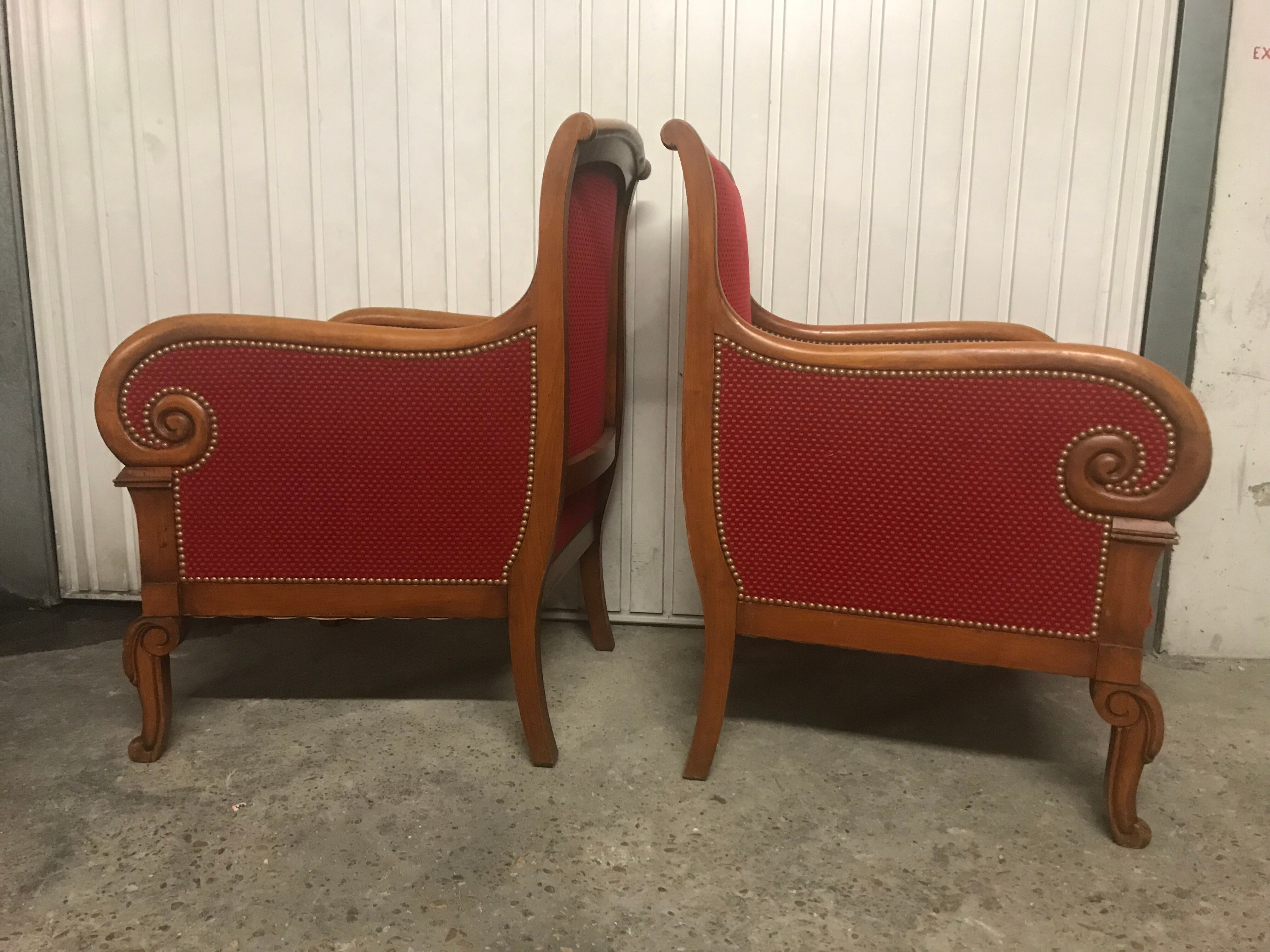 Pair of armchairs shepherdesses Empire