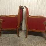 Pair of armchairs shepherdesses Empire