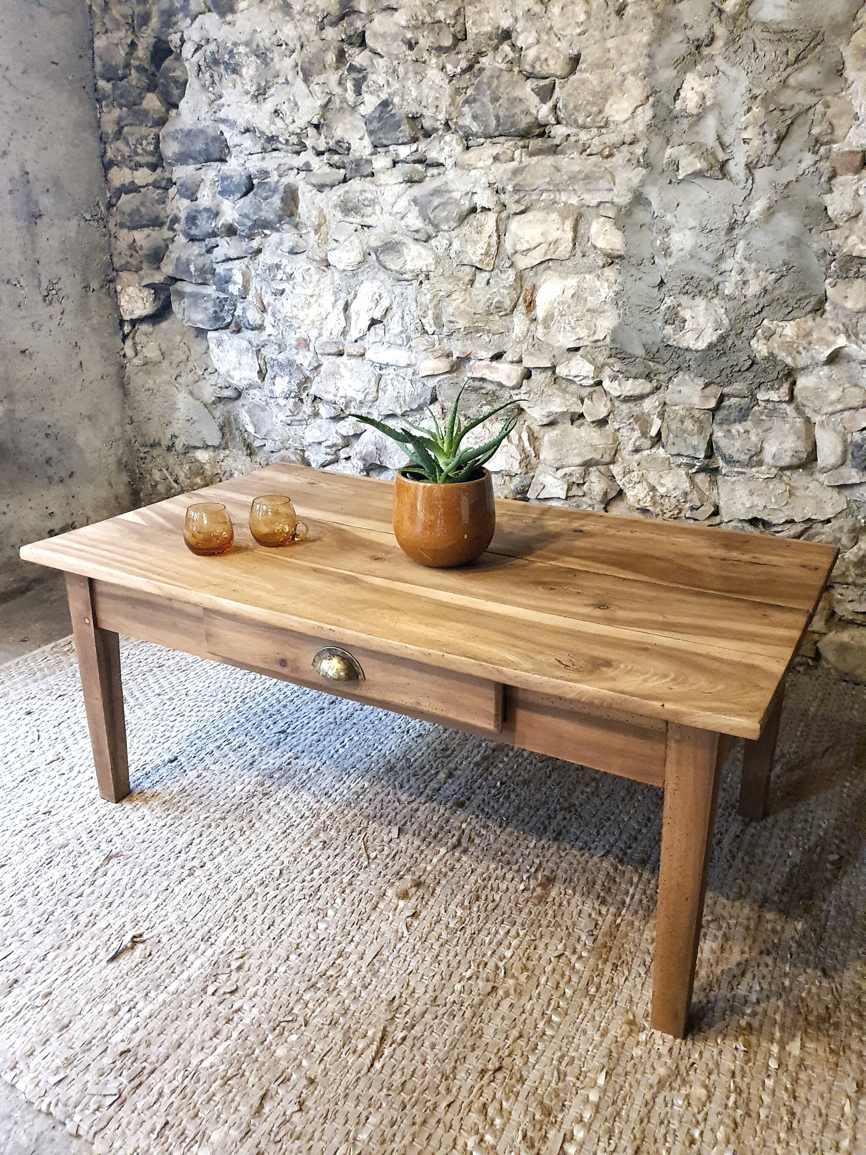 Old coffee table in solid wood