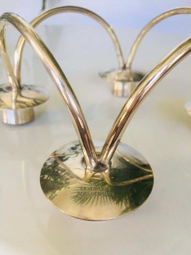 Danish chandelier in silver metal signed