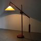 1970s Scandinavian counterbalance pine floor lamp, new paper shade