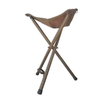 Metal and leather folding stool