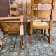 4 chaises à manger bois massif et paille 1960