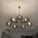 Very rare - Sciolari 9-light chrome and smoked glass chandelier - 1970s - Vintage