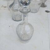 Set of 18 glass and crystal carafes