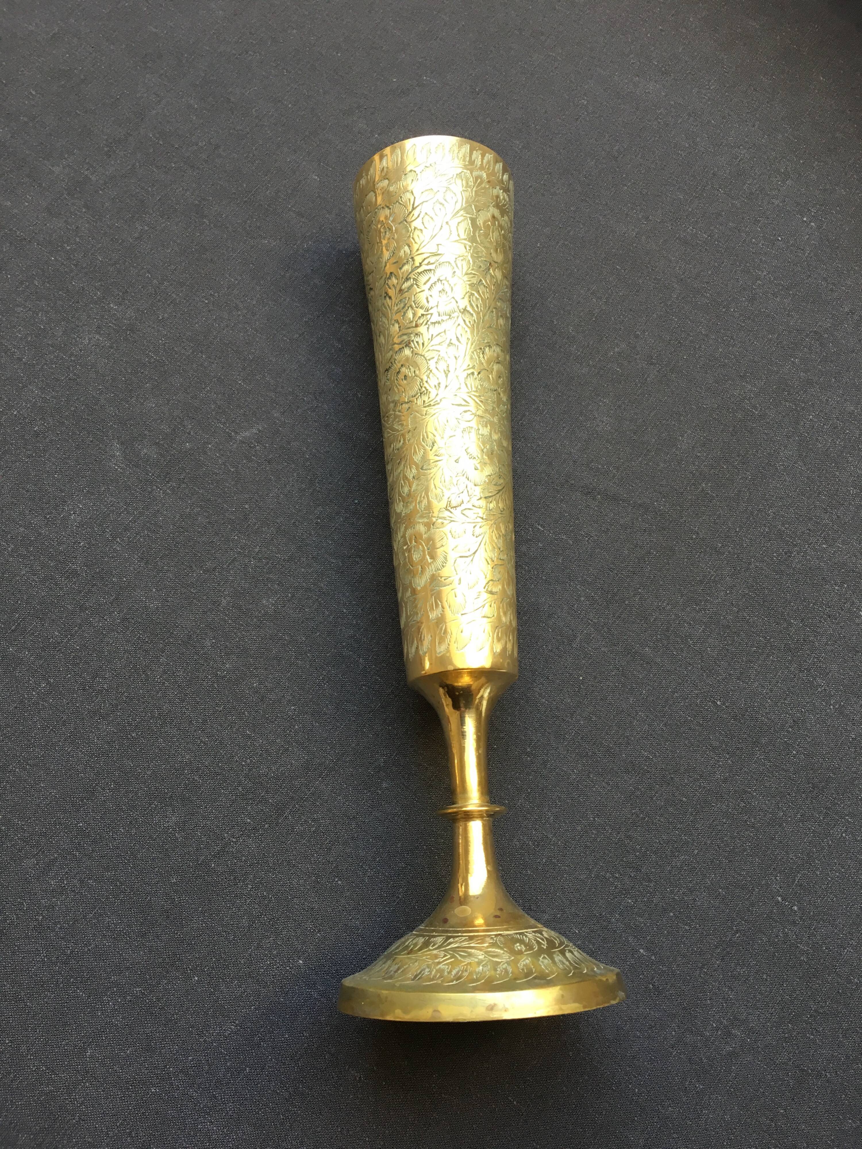 Praticality 1970 serious Golden brass vase