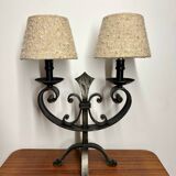 Brutalist wrought iron lamp from the 60s