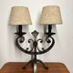Brutalist wrought iron lamp from the 60s