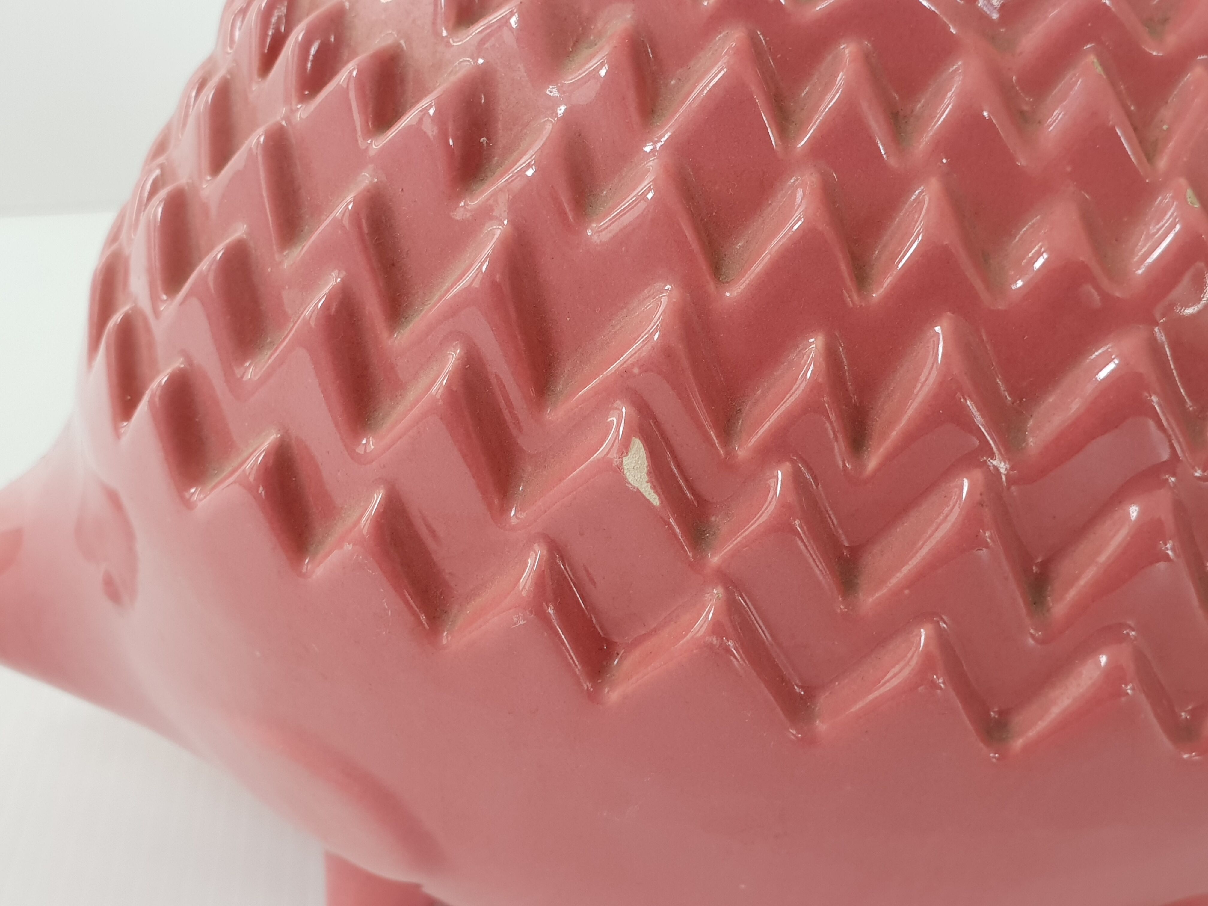 Suite of 3 vintage hedgehog vases 1960