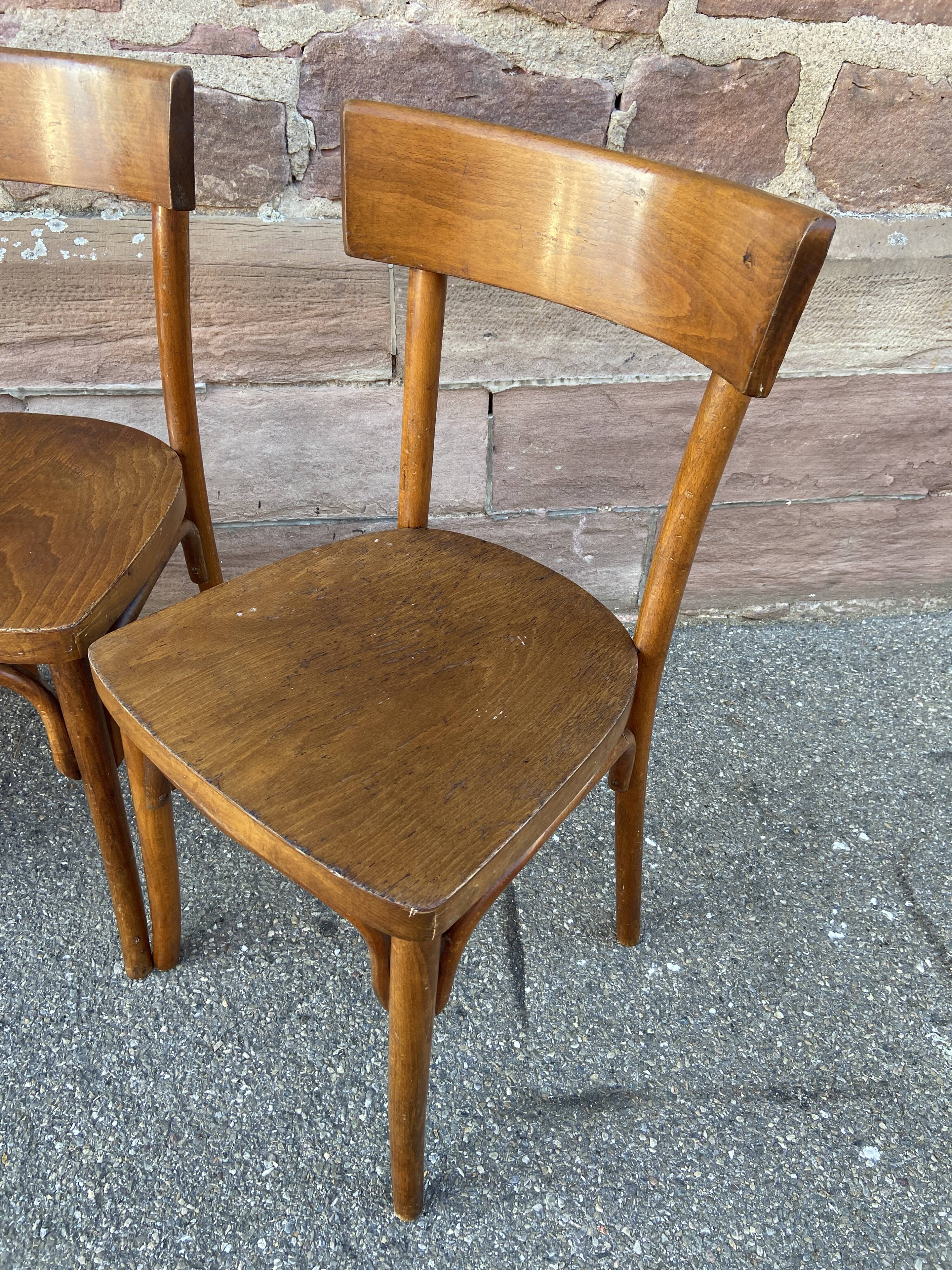 4 curved wooden chairs bistro coffee barter vintage