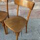 4 curved wooden chairs bistro coffee barter vintage