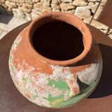 Ancient terracotta pottery jar from the 19th century.