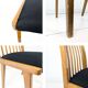 Chaise vintage Mid-Century à barreaux en bois massif avec assise à ressorts