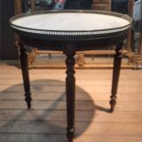 Coffee table with a marble top, known as "bouillotte".