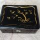 Old black lacquered jewelry box/box with gold Asian décor