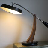 Fase black desk lamp from the 50s with reflector