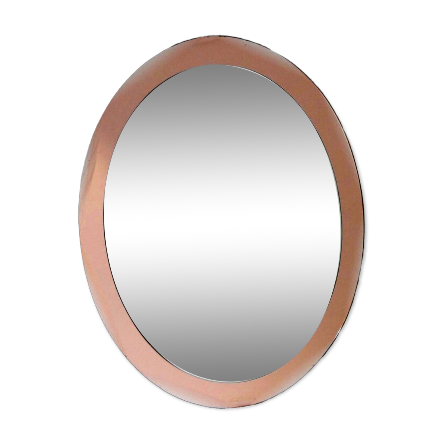 Vintage Antonio Lupi Luxor Crystal Art Mirror in Pink Copper 1950