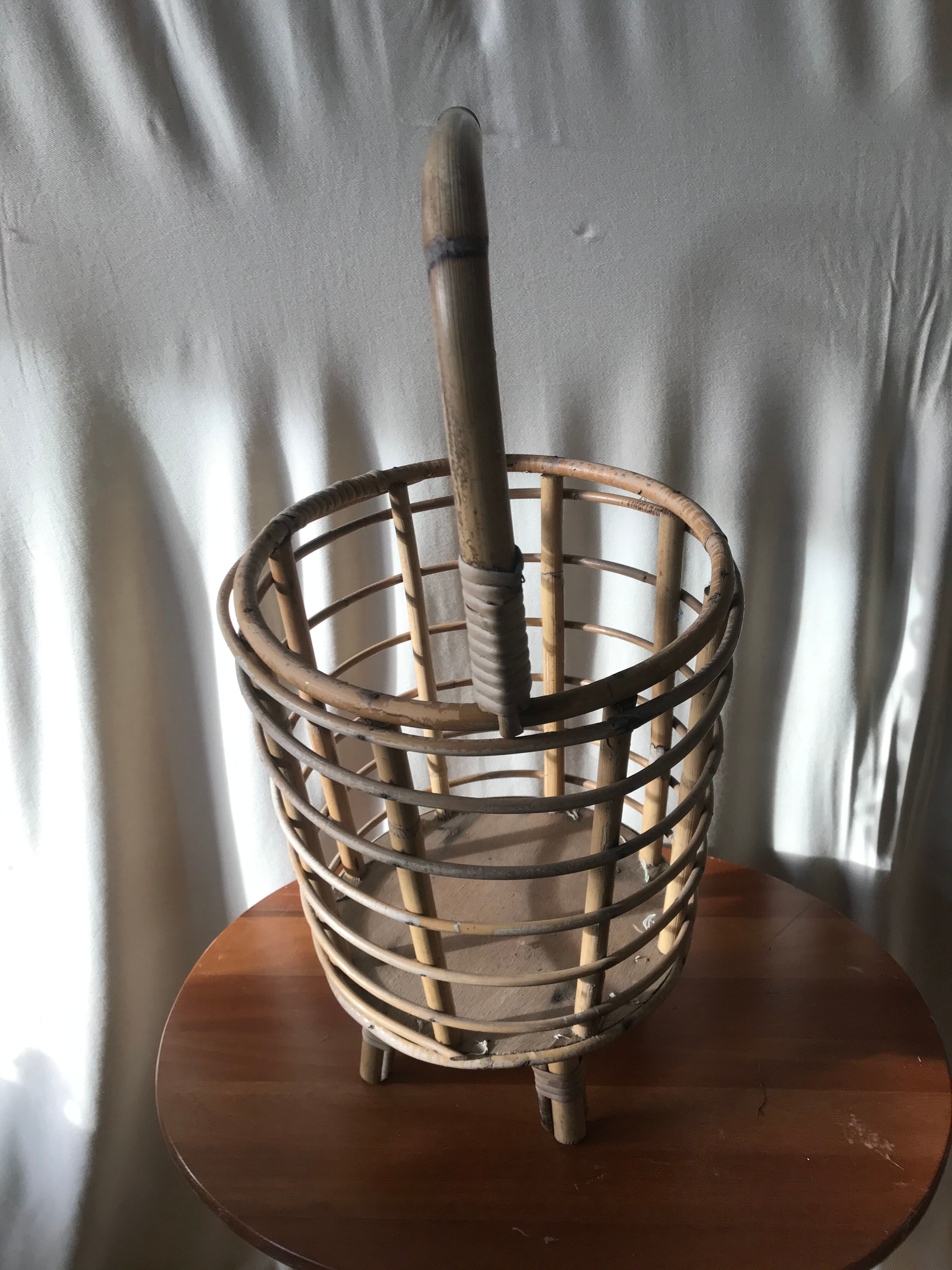 Rattan sewing basket