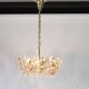 Small golden brass suspension with crystal glass inlay by Palwa, Germany, 1970s.