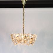 Small golden brass suspension with crystal glass inlay by Palwa, Germany, 1970s.