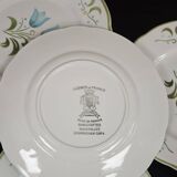 9 assiettes à desserts floral vintage peintes main Badonvillers