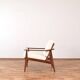 Mid-Century Danish Wood & Linen Lounge Chairs, Set of 2, 1960s.