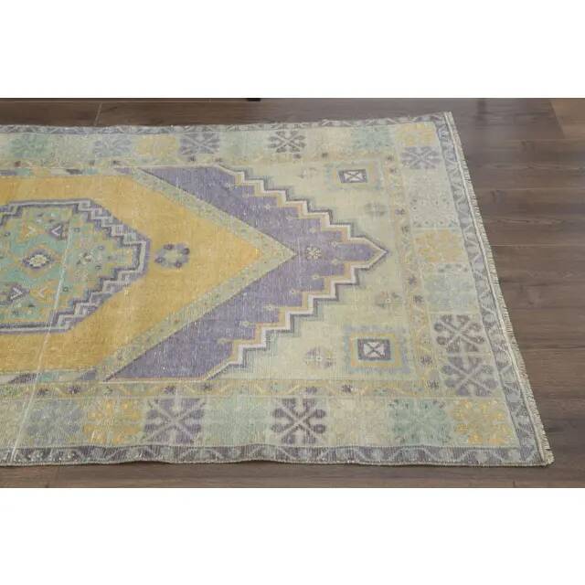 Vintage Turkish Oushak Handmade Wool Cotton Orange Area Rug 103x189